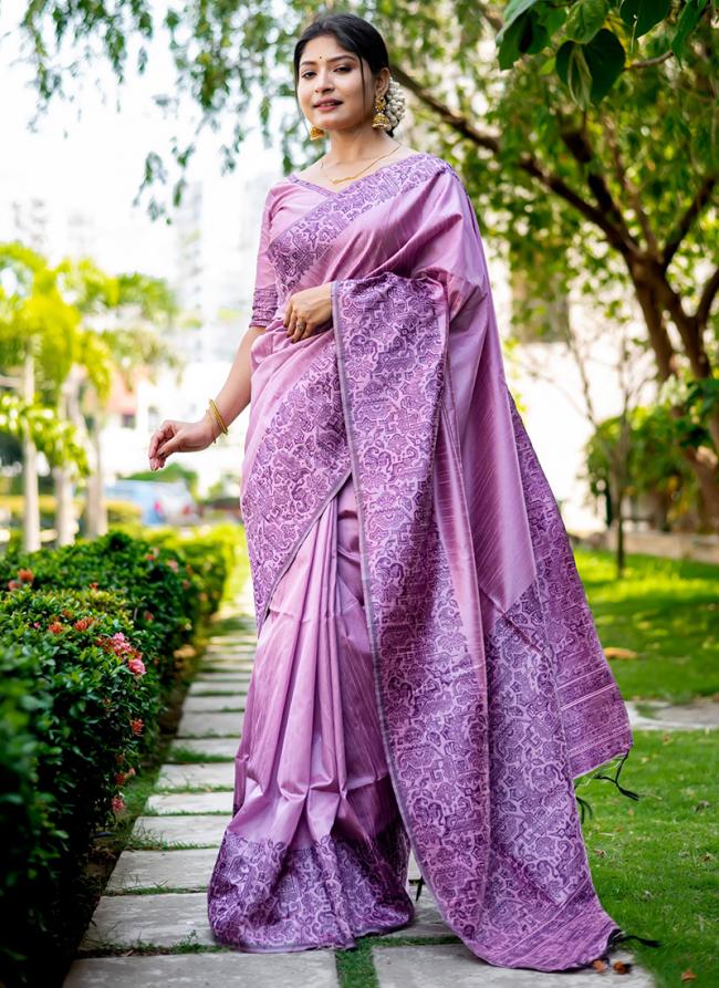 Silk Pink Traditional Wear Weaving Saree